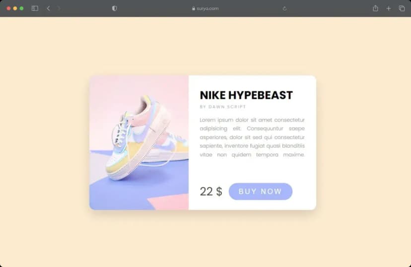 How to make card product HTML CSS